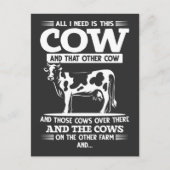 Funny Koe Farmer Cattle Quottes Briefkaart (Voorkant)
