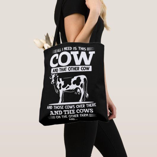 Funny Koe Farmer Cattle Quottes Tote Bag (Dichtbij)
