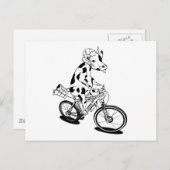 Funny koe fietst briefkaart (Voorkant / Achterkant)