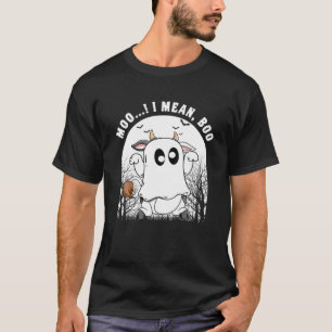 Funny Koe Ghost Moo I Mean Boo Halloween Costume M T-shirt