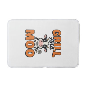 Funny Koe Grill En Loen Vintage T-Shirt Ontwerp_1 Badmat