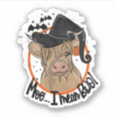 Funny Koe Heifer Halloween Moo I Mean Boo Sticker (Voorkant)
