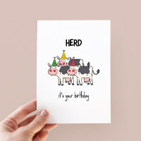 Funny Koe Herd Pun Birthday Kaart