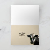 Funny Koe Humor Birthday Laughs Kaart (Binnen)