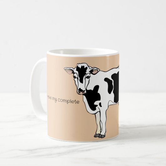 Funny koe humor mok koffie (Voorkant links)