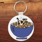 Funny Koe in Bowl van geroosterde haver Sleutelhanger (Voorkant)