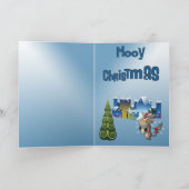 Funny Koe Kerstmis Kaart (Binnen)