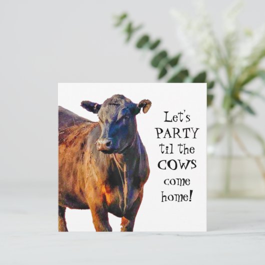 Funny Koe Land Bachelorette Kaart (Staand voorkant)