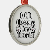 Funny Koe Metalen Ornament (Rechts)