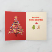 Funny Koe Milk and Cookies Kerstmis Kaart (Binnen)