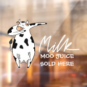 Funny Koe Milk Moo Juice verkocht hier Raamsticker (Vel 2)