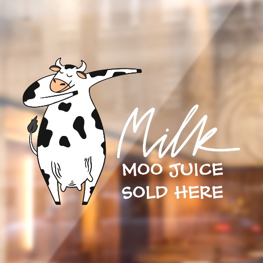 Funny Koe Milk Moo Juice verkocht hier Raamsticker (Vel 2)