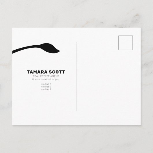 FUNNY KOE MOO-VING REAL ESTATE MAILER KAART (Achterkant)