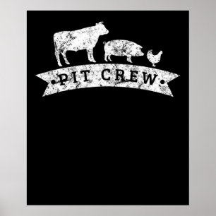 Funny Koe Pig Chicken Lovers Gift   Funny BBQ Love Poster