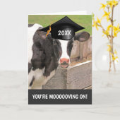 Funny Koe Pun Afstuderen Kaart (Gele Bloem)