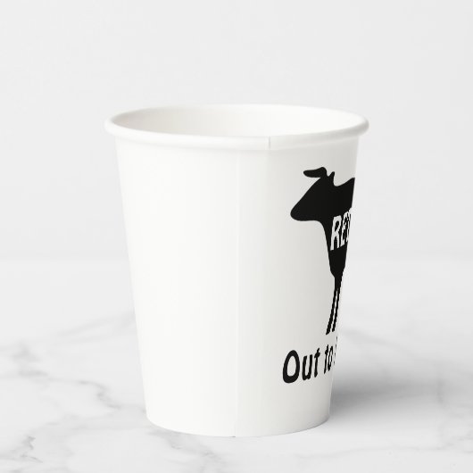 Funny Koe Theme Retirement Humor Out to Pasture Papieren Bekers (Rechts)