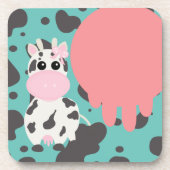 Funny Koe Udder Cartoon Pattern Pink Bier Onderzetter (Voorkant)