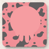 Funny Koe Udder Pattern Pink Beverage Coaster Bier Onderzetter (Voorkant)