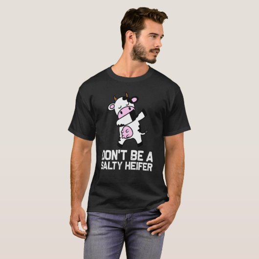 Funny Koe voor mannen die Koeien verkopen Bull Ran T-shirt (Voorkant volledig)