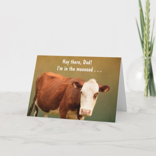 Funny Koe voor pap Birthday Kaart (Voorkant)