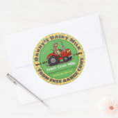 Funny koe zuivellabel cartoon illustratie ronde sticker (Envelop)