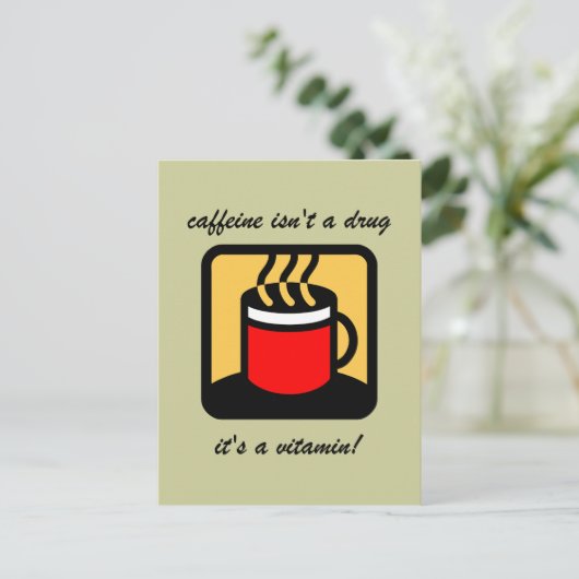 Funny-koffie Briefkaart (Staand voorkant)