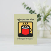 Funny-koffie Briefkaart (Staand voorkant)