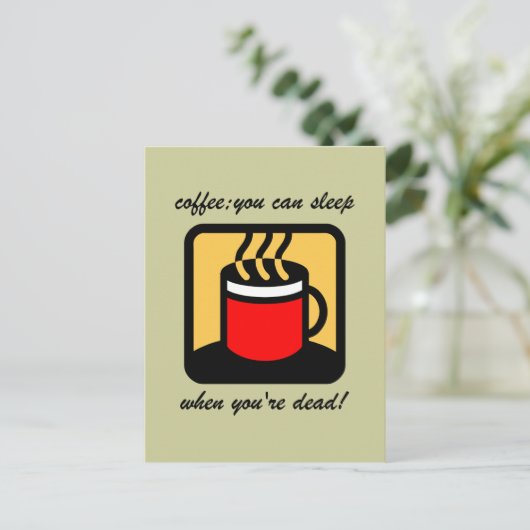 Funny-koffie Briefkaart (Staand voorkant)