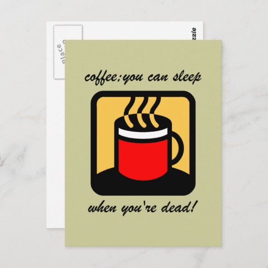 Funny-koffie Briefkaart (Voorkant / Achterkant)