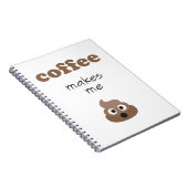 Funny koffie maakt me emoji-zin notitieboek (Rechterzijde)