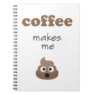 Funny koffie maakt me emoji-zin notitieboek