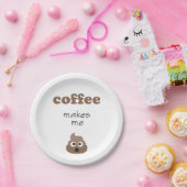 Funny koffie maakt me emoji-zin papieren bordje (Feest)