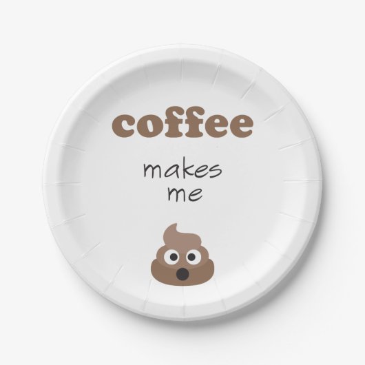 Funny koffie maakt me emoji-zin papieren bordje (Voorkant)