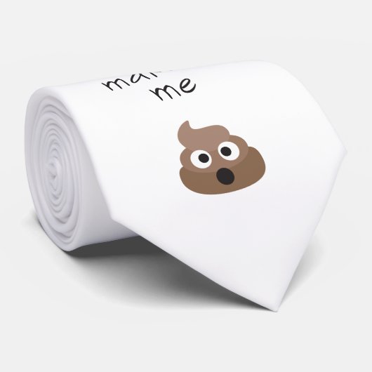 Funny koffie maakt me emoji-zin stropdas (Opgerold)