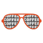 Funny koffieverslavingspartiest schoppen zonnebril (Voorkant)