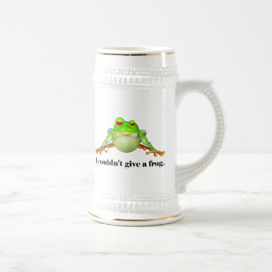 Funny kon geen kikkervis Cartoon geven Bierpul