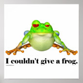 Funny kon geen kikkervis Cartoon geven Poster (Voorkant)