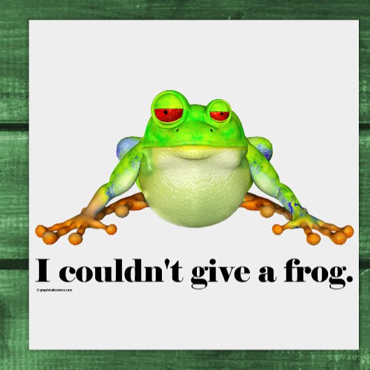 Funny kon geen kikkervis Cartoon geven Poster