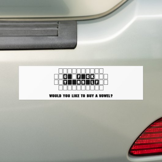 Funny koopt een klinker bumpersticker (Op auto)