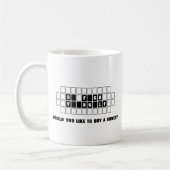 Funny koopt een klinker koffiemok (Links)