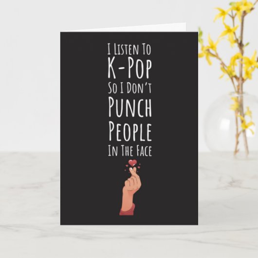 Funny Kpop Cards Korean Girl Kaart (Gele Bloem)