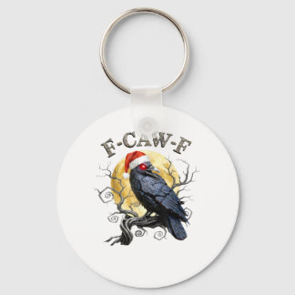 Funny Kraai F-Caw-F Vogel Gothische Kerstman Hoed Sleutelhanger