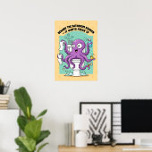 Funny Kraken Bathroom Poster (Thuiskantoor)
