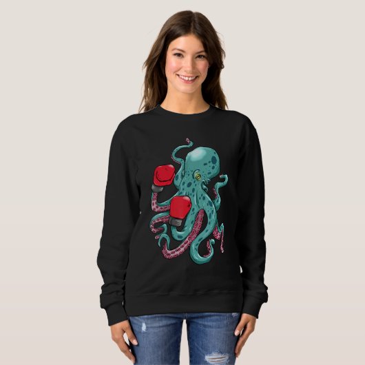 Funny Kraken Octopus Boxing Glove Underwater Ocea Trui (Voorkant volledig)