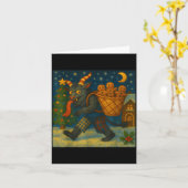 Funny Krampus Gingerbread Night Festive Creepy Hol Kaart (Gele Bloem)