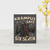Funny Krampus Says Six Seven 6 7 Meme Christmas Ho Kaart (Gele Bloem)