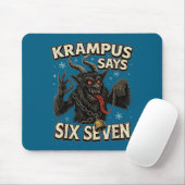 Funny Krampus Says Six Seven 6 7 Meme Christmas Ho Muismat (Met muis)