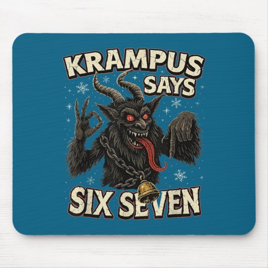Funny Krampus Says Six Seven 6 7 Meme Christmas Ho Muismat (Voorkant)
