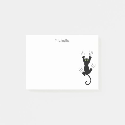 Funny krasde zwarte kat voor kattenliefhebbers post-it® notes (Voorkant)
