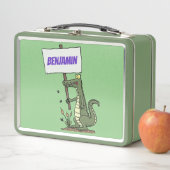 Funny krokodillenuitlijker met gebarentaal cartoon (In situ)